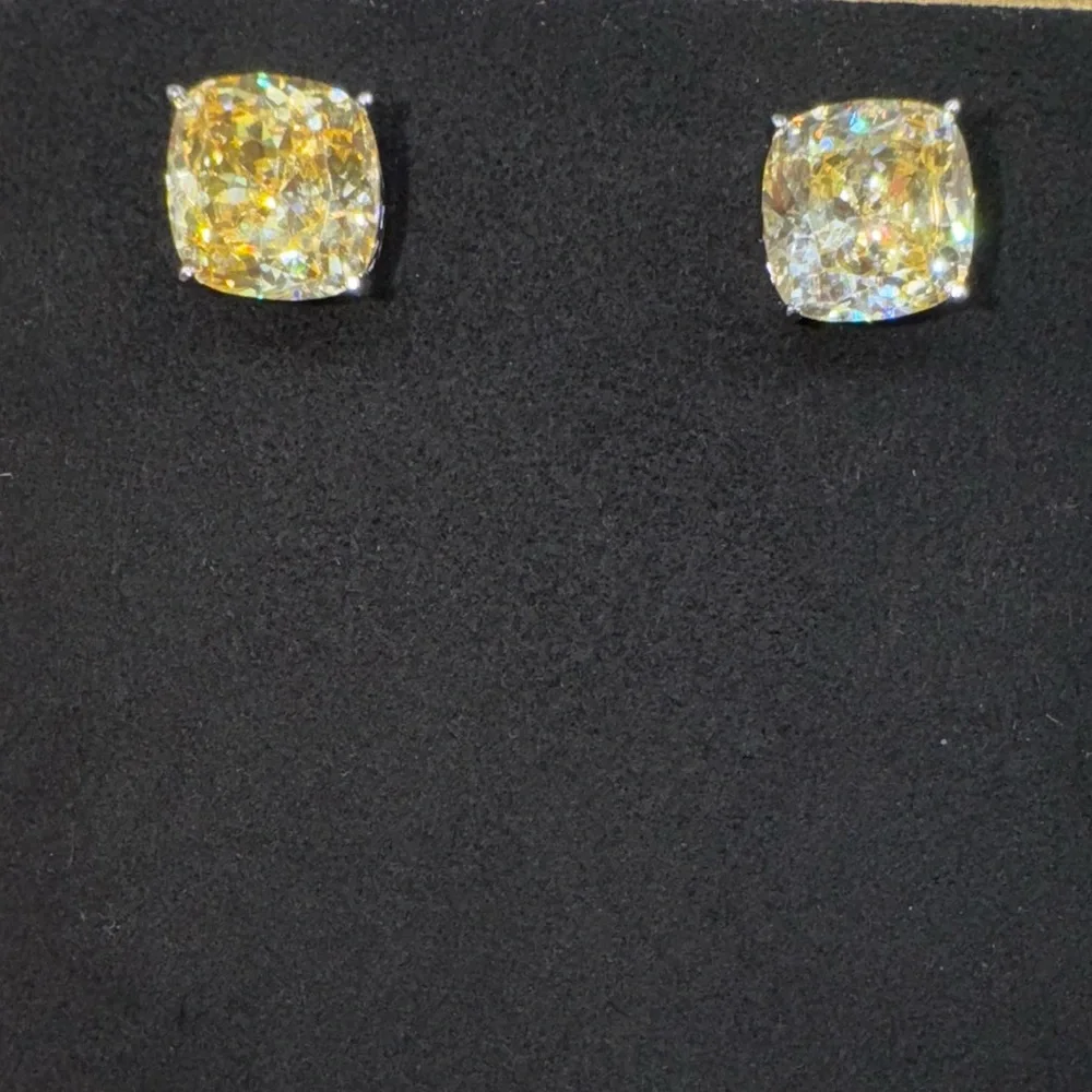 7.5ct Cushion Canary Studs - Picture 10 of 13